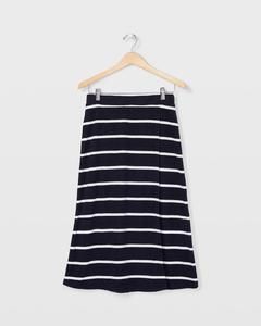 NWT Club Monaco Stripe Terry A-Line Skirt Navy/White Size Small MSRP $129.50